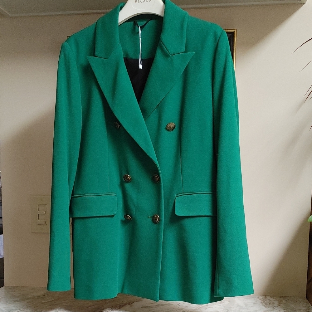 Intrend Emerald Green Jersey Blazer Size 10